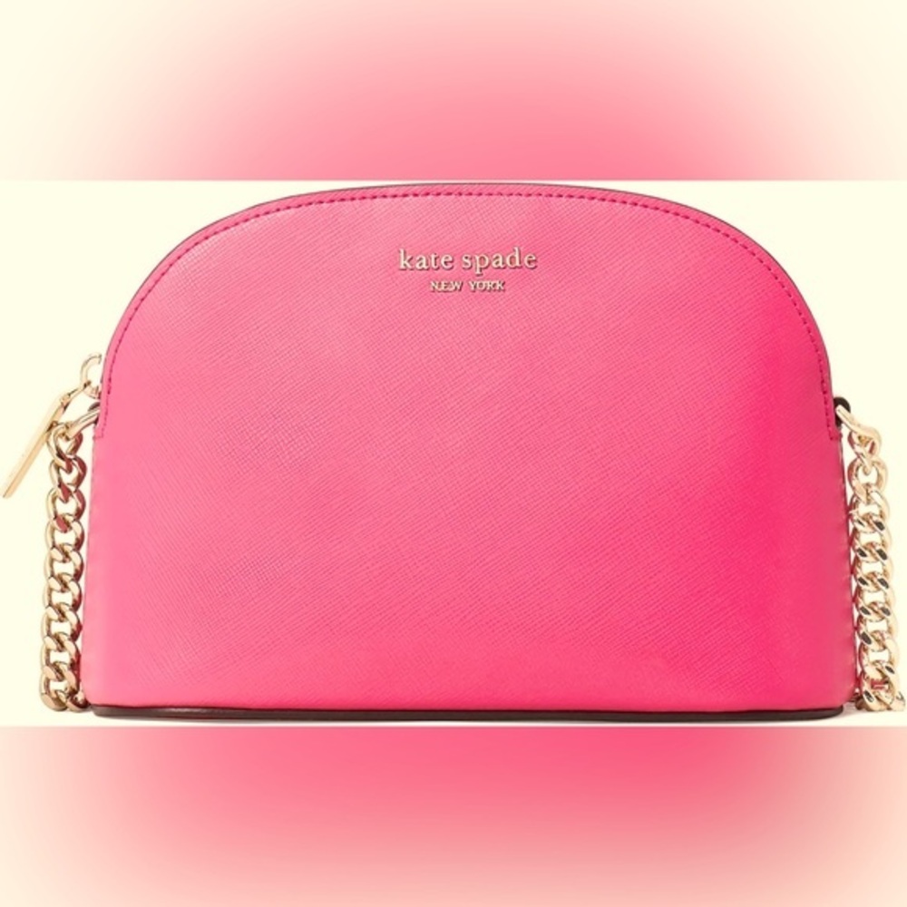 KATE SPADE New York Spencer Small Dome Leather Pink Chain Crossbody Purse Bag
